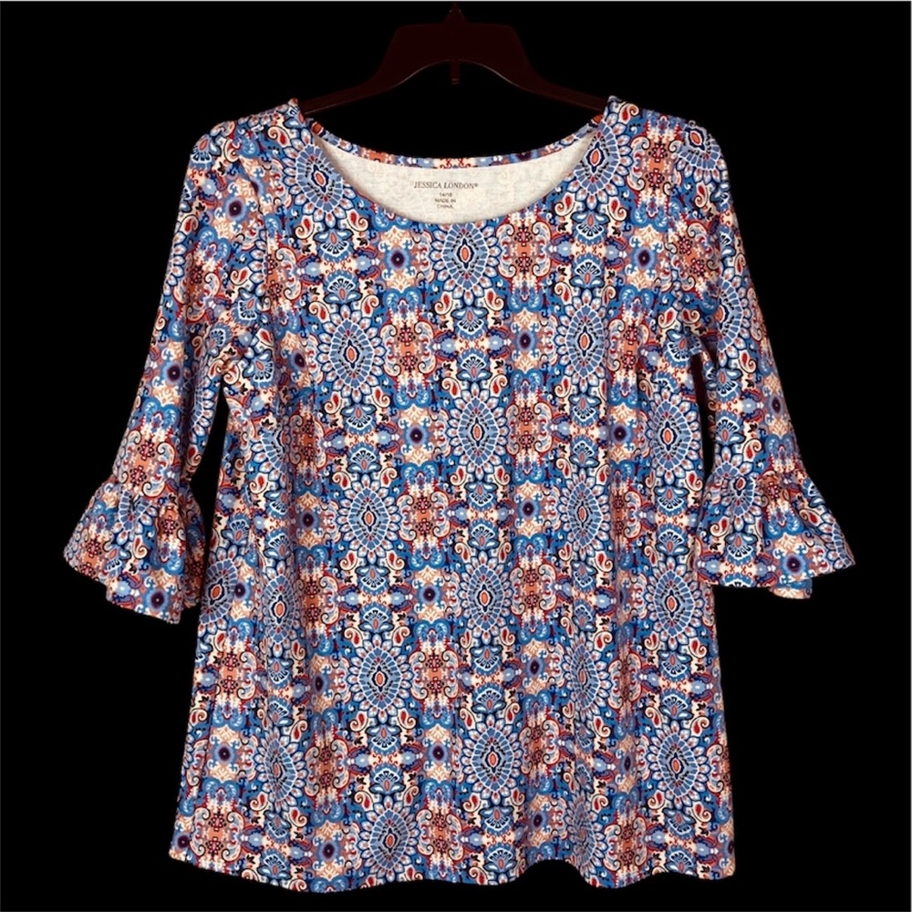 Jessica London Multicolor Patterned Blouse